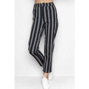 Brandy Melville Black and Gray Striped Pants